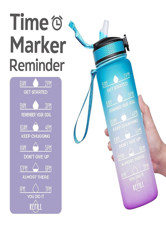ISIRONA |Silicone Water Bottle,1 Litre Motivational Time Marker, Leak Proof Durable Bpa-Free Non-Toxic Water Bottle For Office-school-gym|(Pack Of 1 Multicolor) - Image 3